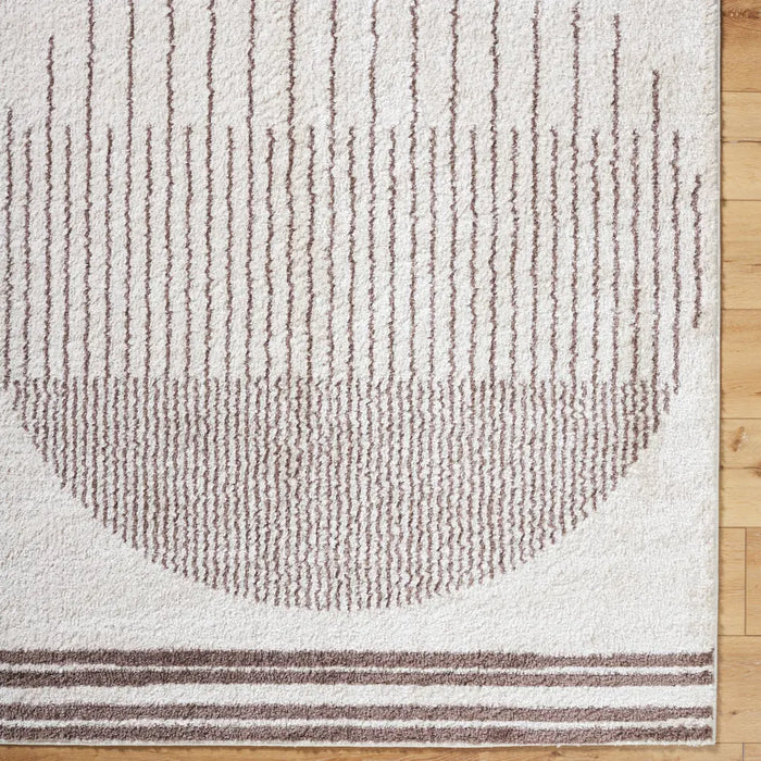 Enso3 Machine Washable Modern Shaggy Dark Brown Rug