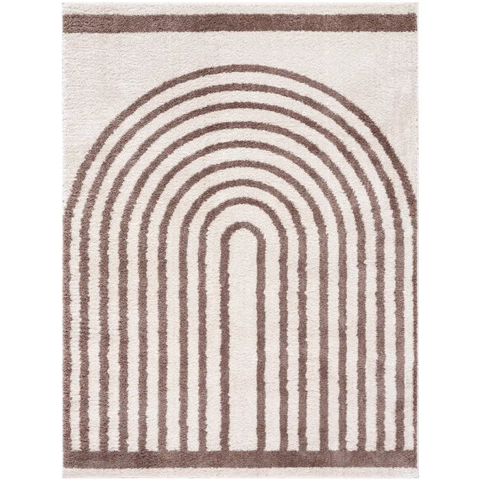 Lucile Machine Washable Modern Shaggy Dark Brown Rug