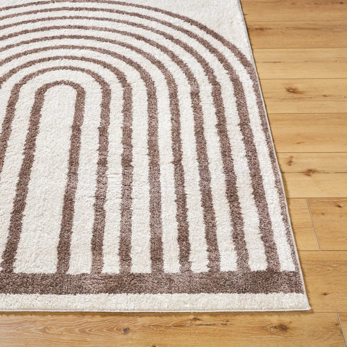 Lucile Machine Washable Modern Shaggy Dark Brown Rug