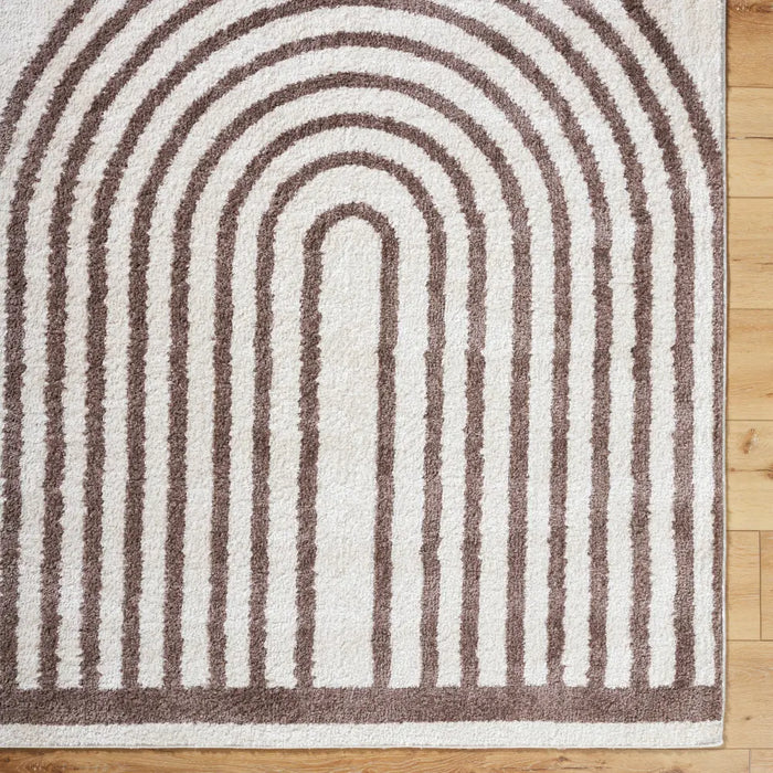 Lucile Machine Washable Modern Shaggy Dark Brown Rug