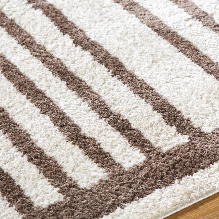 Lucile Machine Washable Modern Shaggy Dark Brown Rug