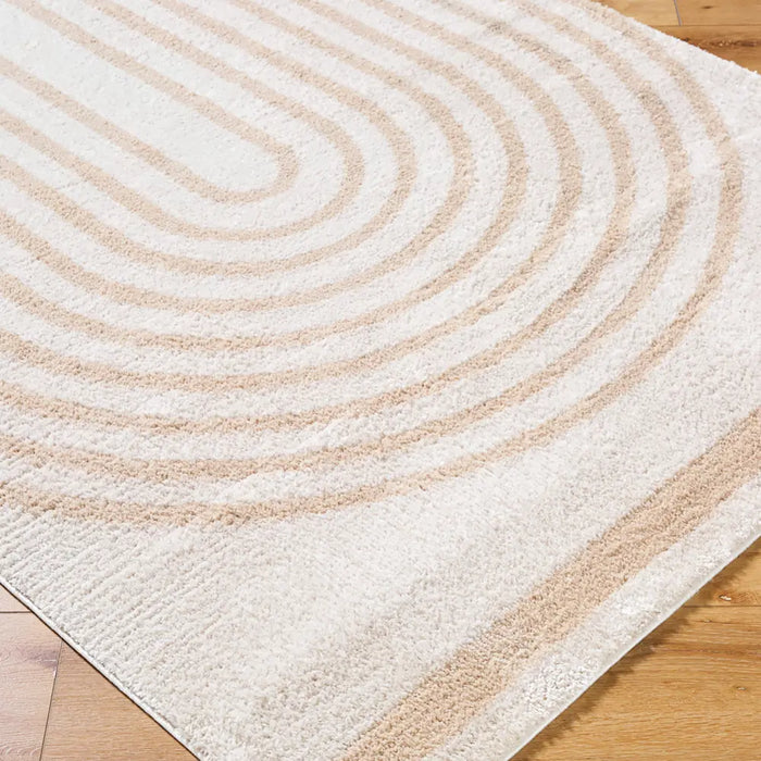 LUCILE Machine Washable Modern Shaggy Beige Rug