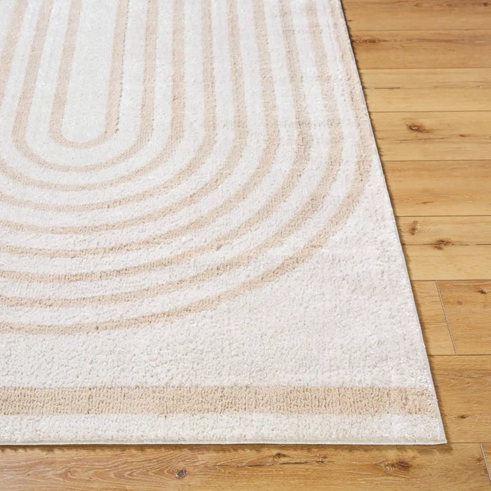 LUCILE Machine Washable Modern Shaggy Beige Rug