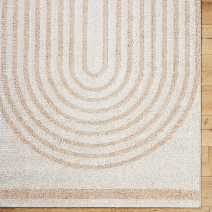 LUCILE Machine Washable Modern Shaggy Beige Rug
