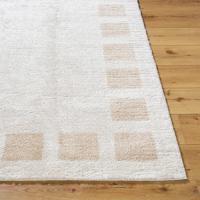 AMINE Machine Washable Modern Shaggy Beige Rug