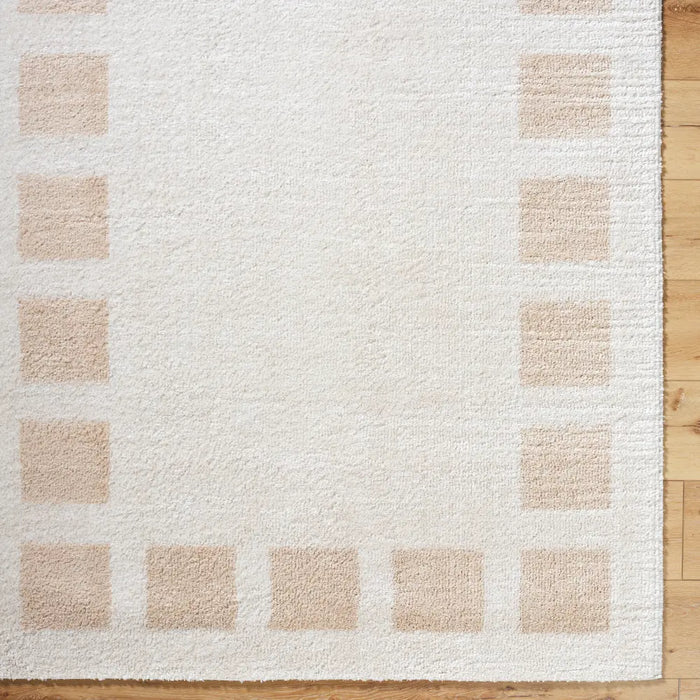 AMINE Machine Washable Modern Shaggy Beige Rug