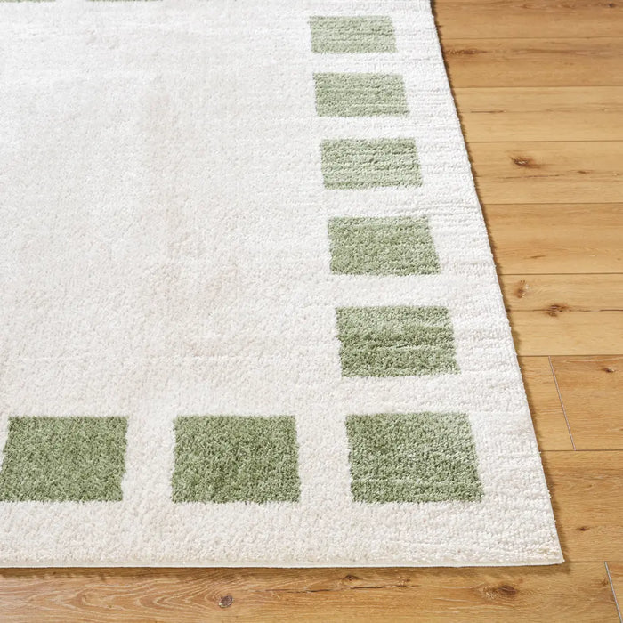 AMINE Machine Washable Modern Shaggy Grass Green Rug