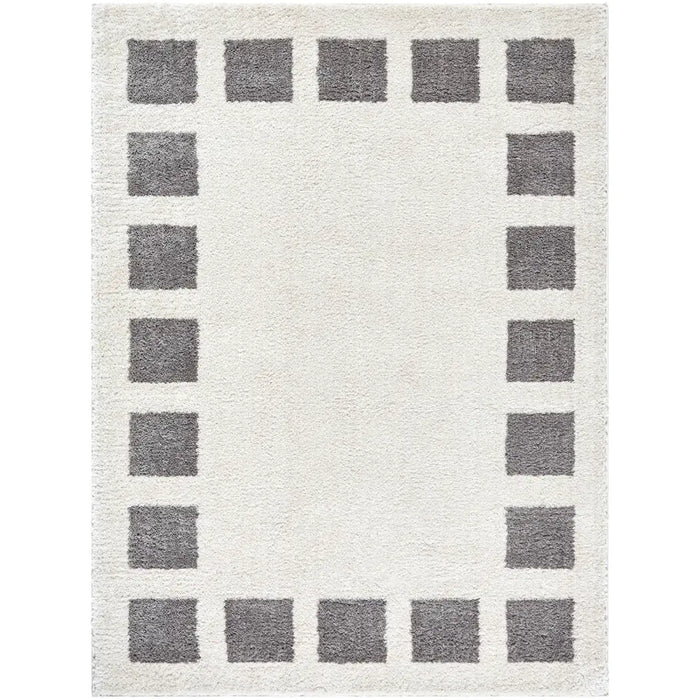 AMINE Machine Washable Modern Shaggy Charcoal Rug