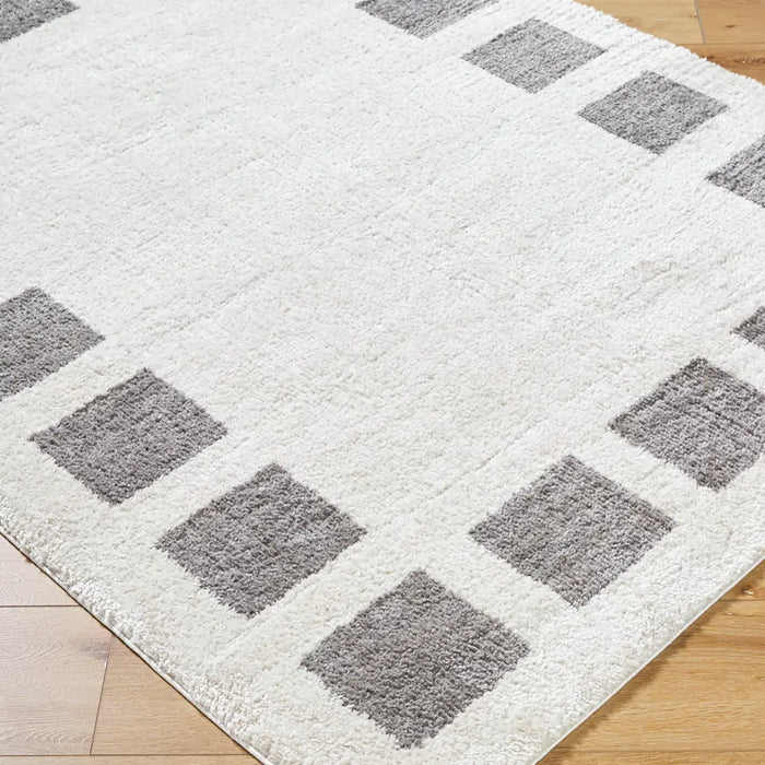 AMINE Machine Washable Modern Shaggy Charcoal Rug