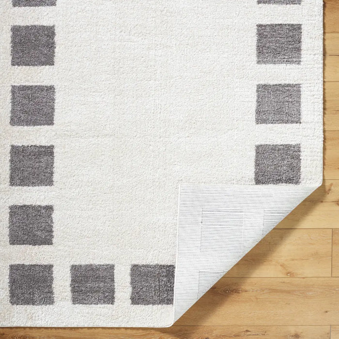 AMINE Machine Washable Modern Shaggy Charcoal Rug