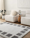 AMINE Machine Washable Modern Shaggy Charcoal Rug