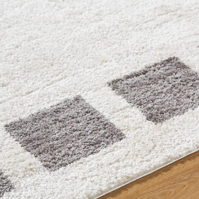 AMINE Machine Washable Modern Shaggy Charcoal Rug