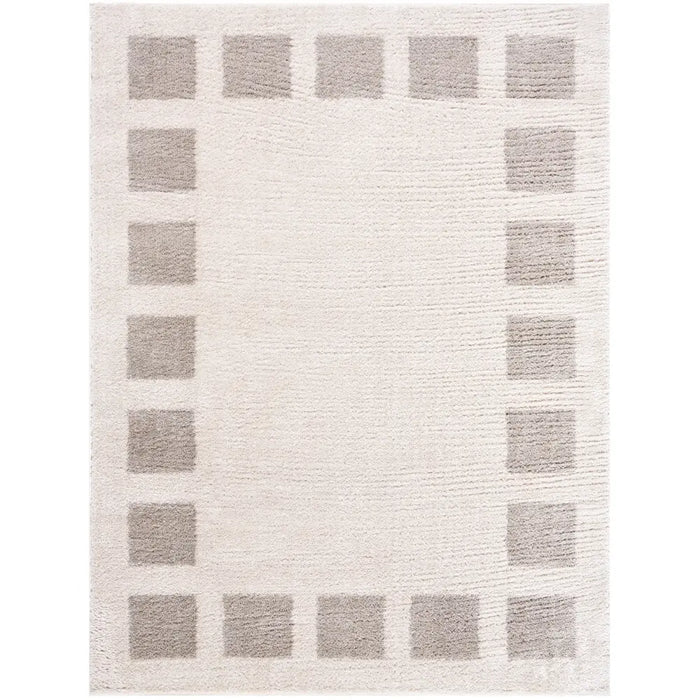 AMINE Machine Washable Modern Shaggy Medium Grey Rug