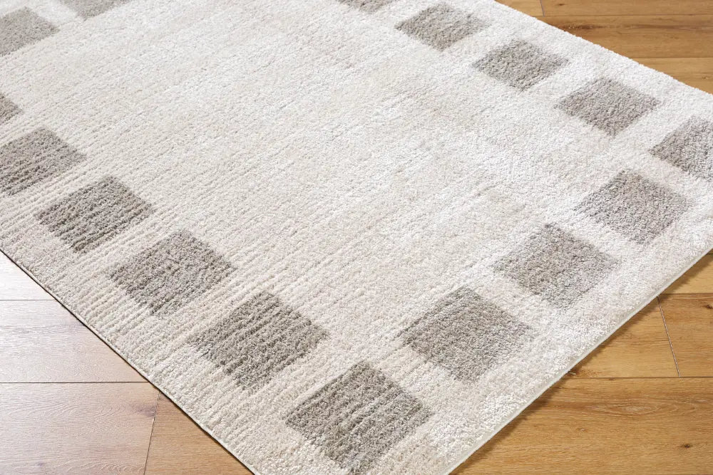 AMINE Machine Washable Modern Shaggy Medium Grey Rug