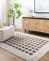 Laurine Machine Washable Modern Shaggy Dark Brown Rug