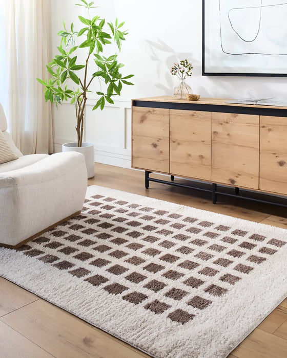 Laurine Machine Washable Modern Shaggy Dark Brown Rug