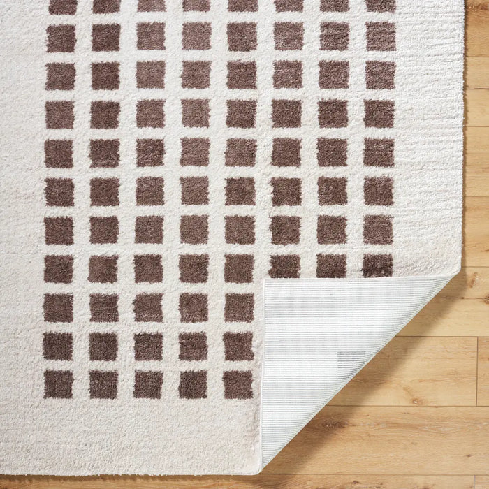 Laurine Machine Washable Modern Shaggy Dark Brown Rug