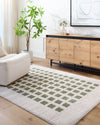 LAURINE Machine Washable Modern Shaggy Grass Green Rug