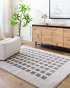 LAURINE Machine Washable Modern Shaggy Charcoal Rug