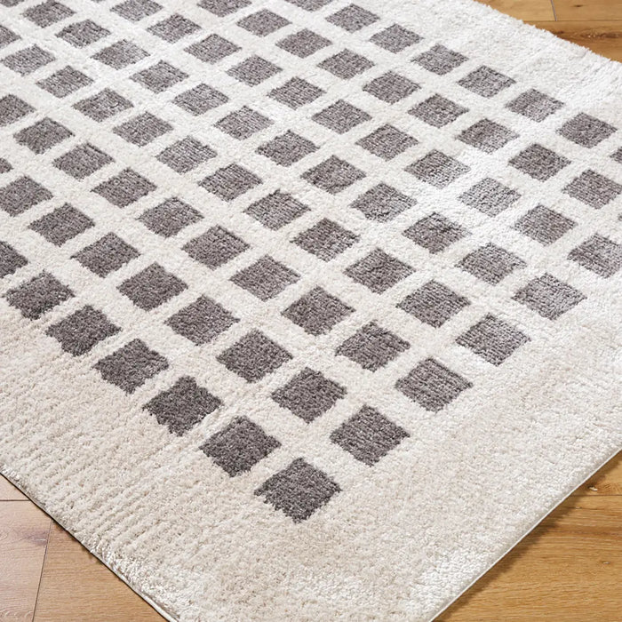 LAURINE Machine Washable Modern Shaggy Charcoal Rug