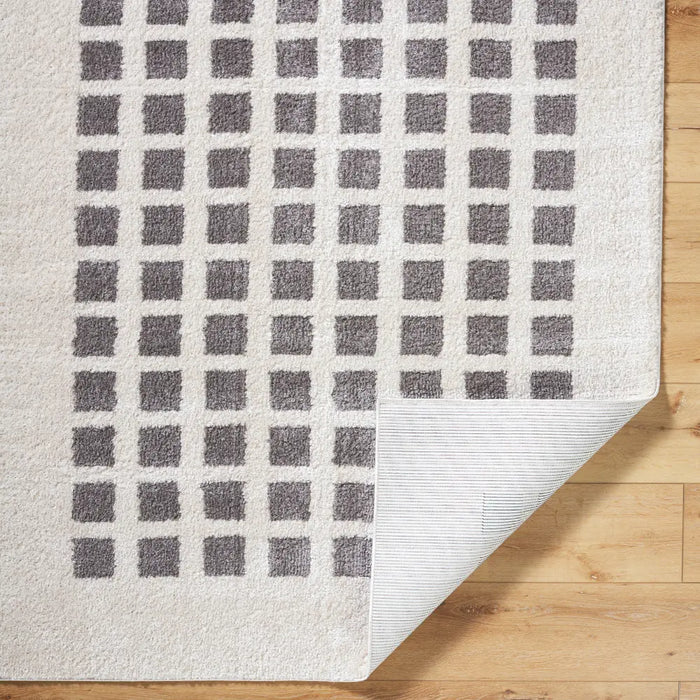 LAURINE Machine Washable Modern Shaggy Charcoal Rug