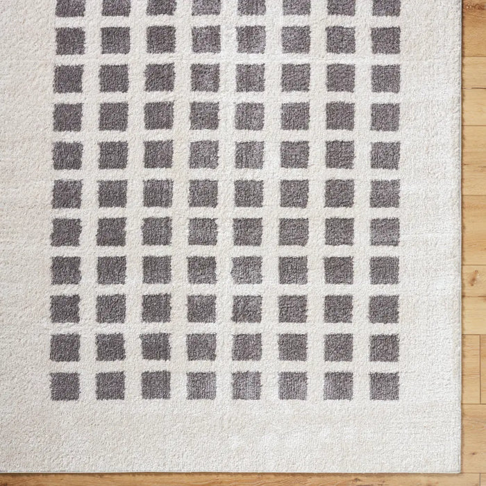 LAURINE Machine Washable Modern Shaggy Charcoal Rug