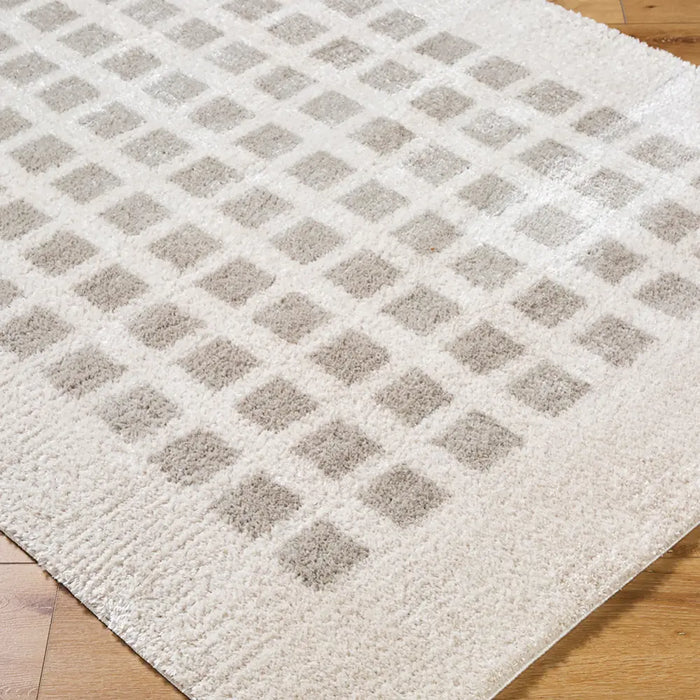 LAURINE Machine Washable Modern Shaggy Medium Grey Rug
