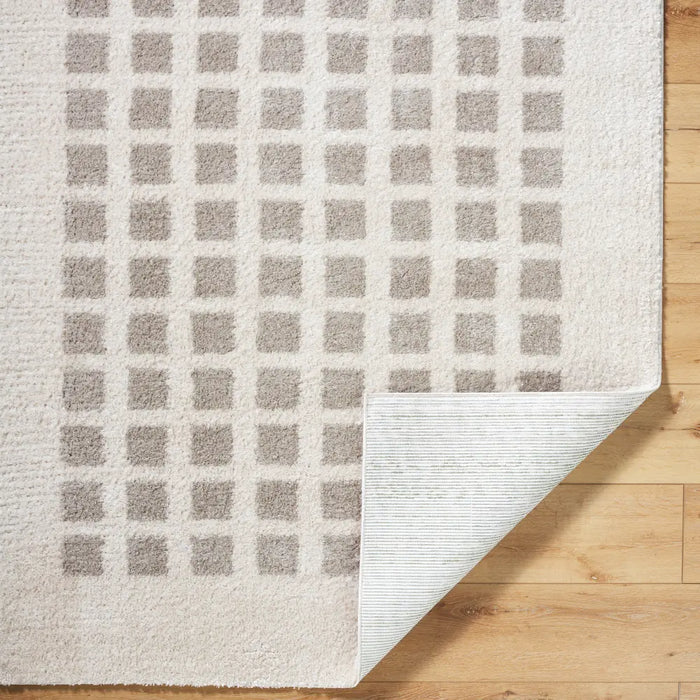 LAURINE Machine Washable Modern Shaggy Medium Grey Rug