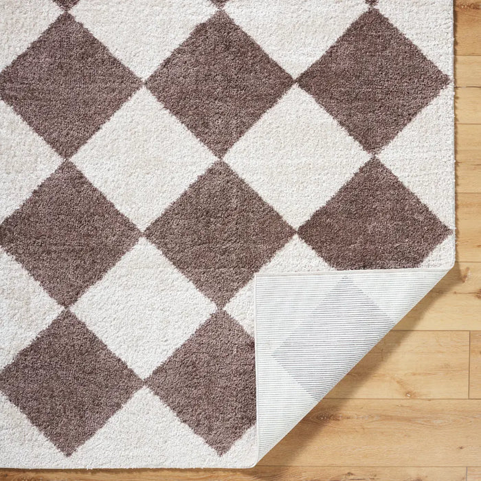 Deline Machine Washable Modern Shaggy Dark Brown Rug