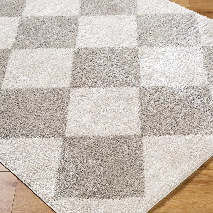 DELINE Machine Washable Modern Shaggy Medium Grey Rug