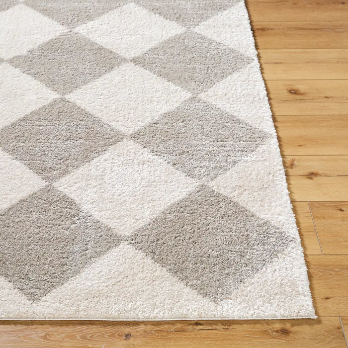 DELINE Machine Washable Modern Shaggy Medium Grey Rug