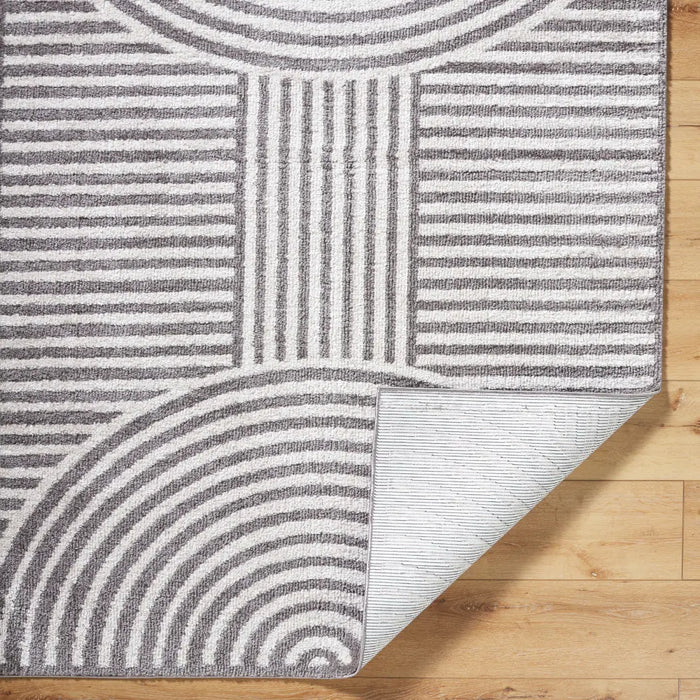 PAULINE Machine Washable Modern Shaggy Charcoal Rug