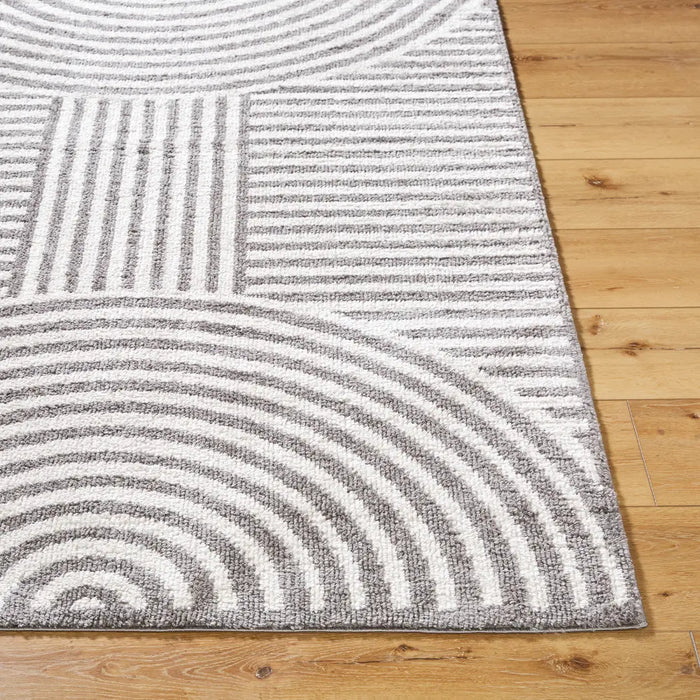 PAULINE Machine Washable Modern Shaggy Charcoal Rug