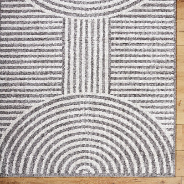 PAULINE Machine Washable Modern Shaggy Charcoal Rug