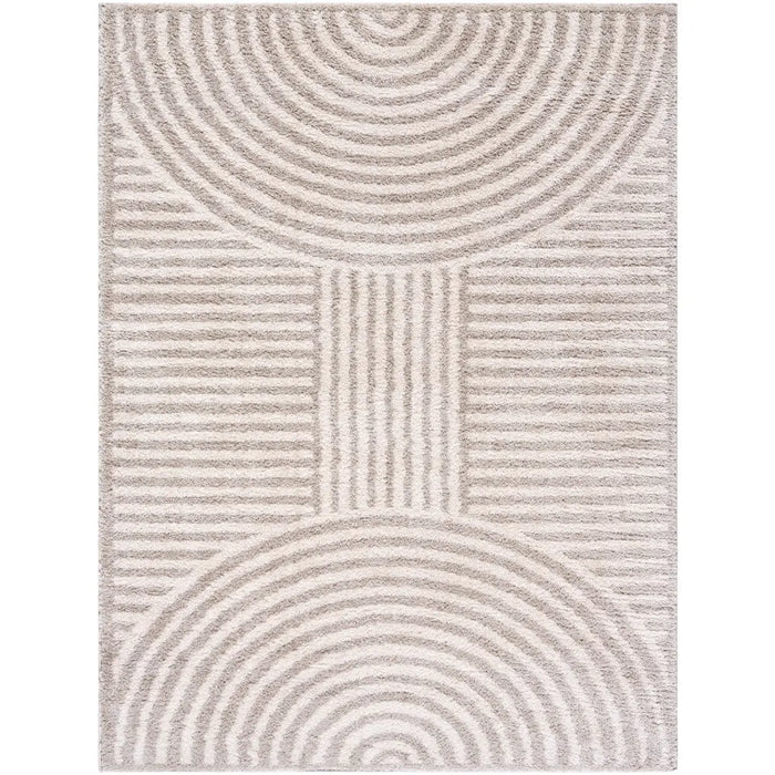 PAULINE Machine Washable Modern Shaggy Medium Grey Rug