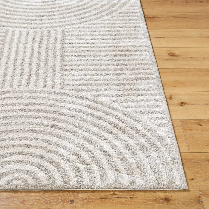 PAULINE Machine Washable Modern Shaggy Medium Grey Rug