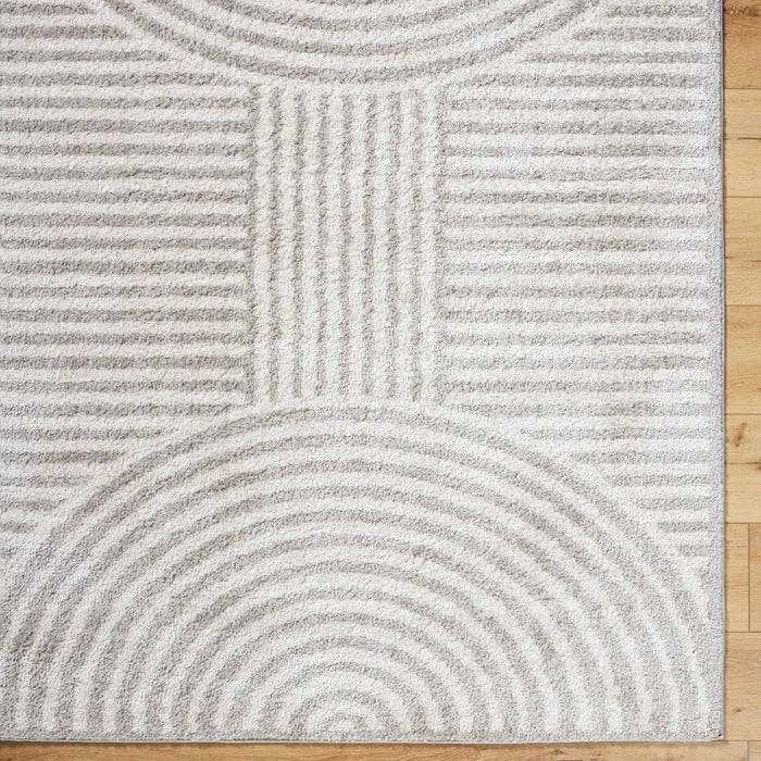 PAULINE Machine Washable Modern Shaggy Medium Grey Rug