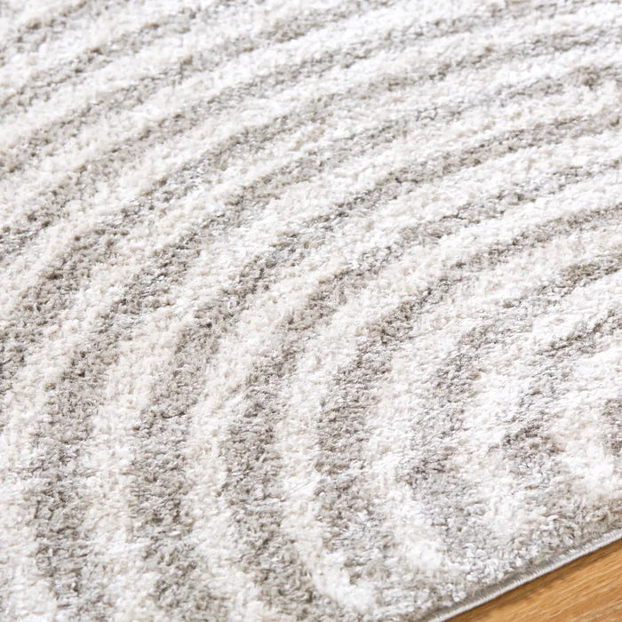 PAULINE Machine Washable Modern Shaggy Medium Grey Rug