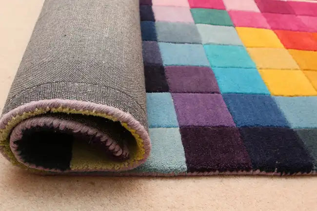 Asiatic funk multi Multicoloured Living Room Wool Rug.