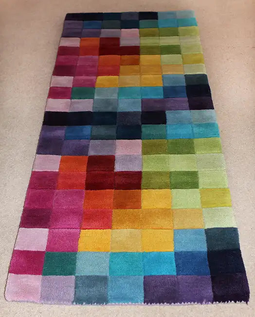 Asiatic funk multi Multicoloured Living Room Wool Rug.