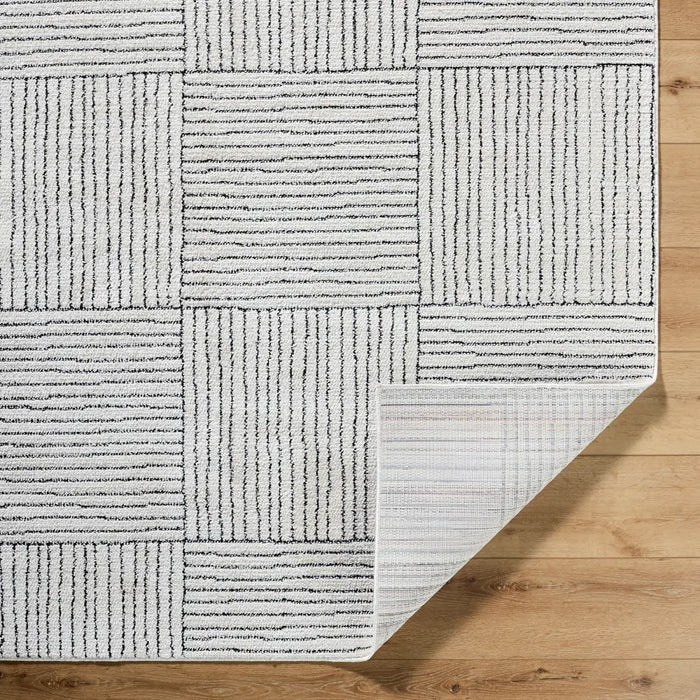 LORAINE Galey Alix x Livabliss Modern Scandi High Pile Ivory/Black Rug
