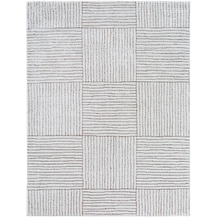 LORAINE Galey Alix x Livabliss Modern Scandi High Pile Ivory/Dark Brown Rug