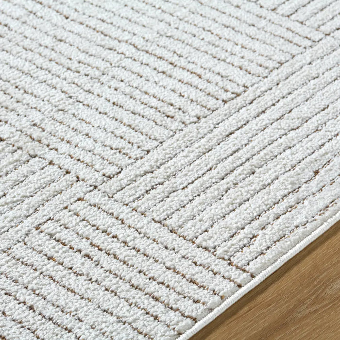 LORAINE Galey Alix x Livabliss Modern Scandi High Pile Ivory/Dark Brown Rug