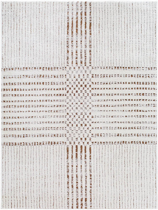 CHARLAINE Galey Alix x Livabliss Modern Scandi High Pile Ivory/Dark Brown Rug
