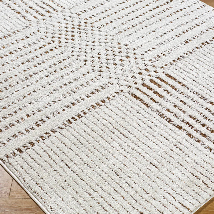 CHARLAINE Galey Alix x Livabliss Modern Scandi High Pile Ivory/Dark Brown Rug
