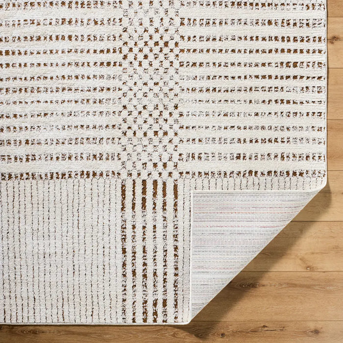 CHARLAINE Galey Alix x Livabliss Modern Scandi High Pile Ivory/Dark Brown Rug