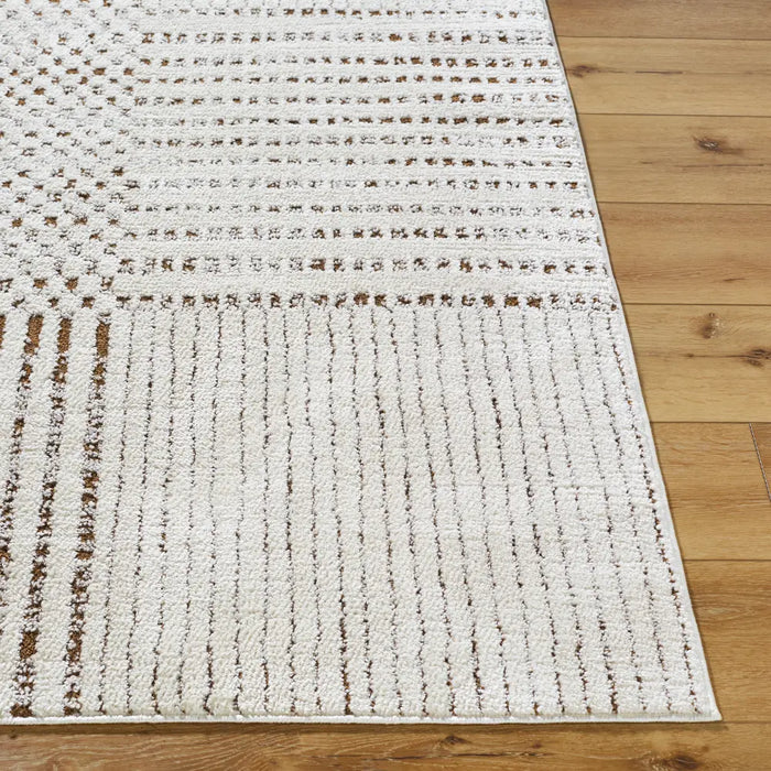 CHARLAINE Galey Alix x Livabliss Modern Scandi High Pile Ivory/Dark Brown Rug