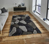 Think Rugs noble house pebbles 5858 grey cobalt Grey Living Room Shaggy Rug.