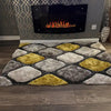 Think Rugs noble house pebbles 5858 grey yellow Grey, Yellow Living Room Shaggy Rug.