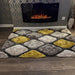 Think Rugs noble house pebbles 5858 grey yellow Grey, Yellow Living Room Shaggy Rug.